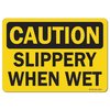 Signmission OSHA Caution Decal, Slippery When Wet, 7in X 5in Decal, 5" H, 7" W, Landscape, Slippery When Wet OS-CS-D-57-L-19231